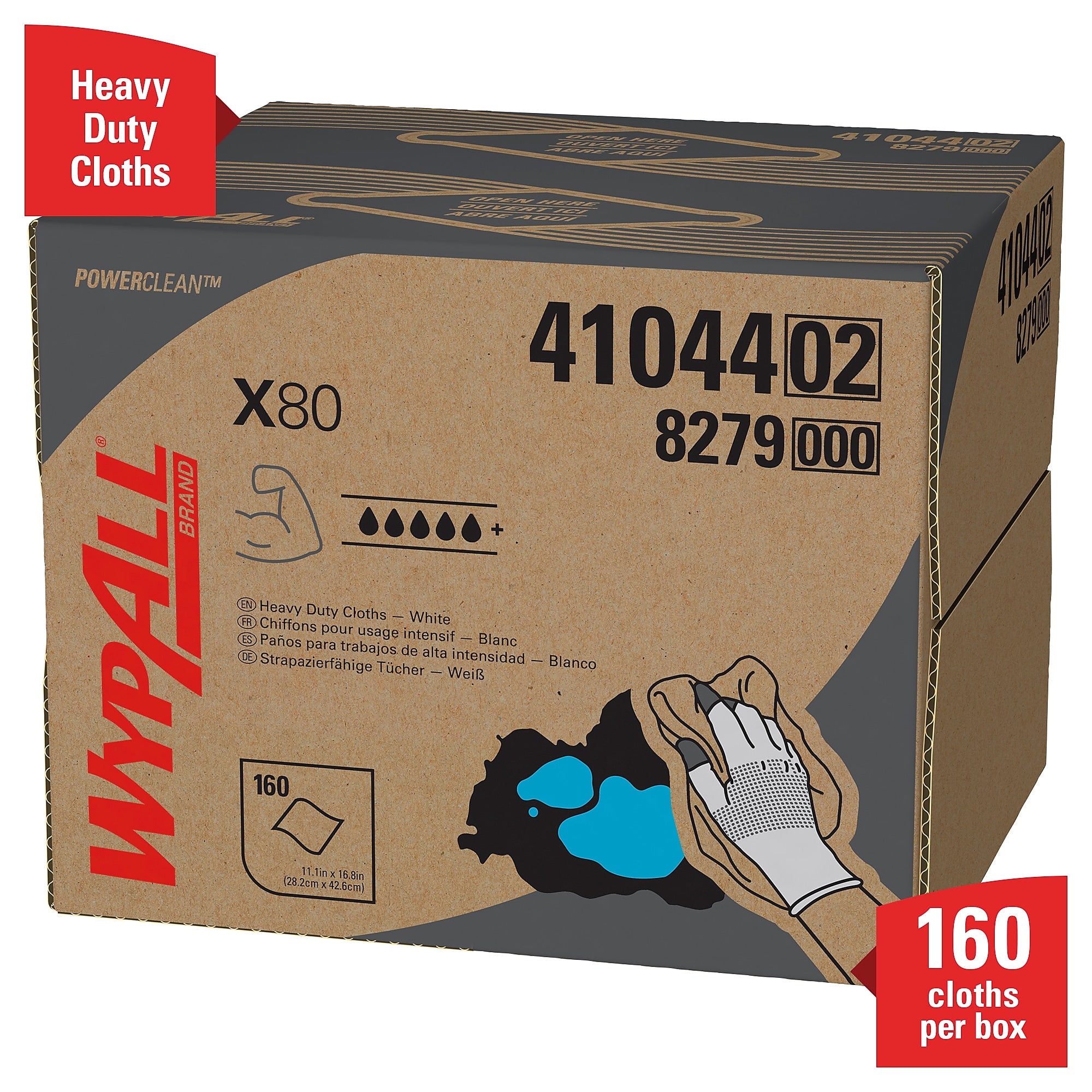 WypAll PowerClean X80 Cloths, 11.1