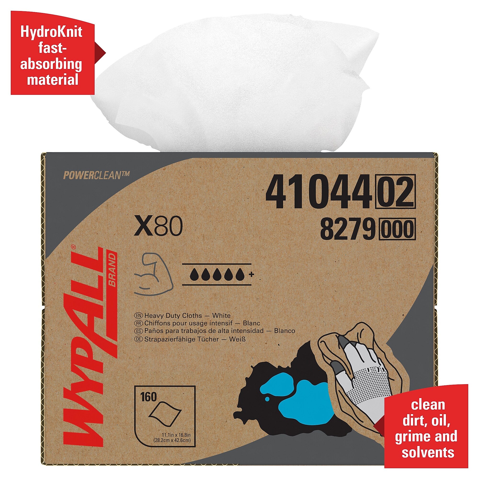 WypAll PowerClean X80 Cloths, 11.1