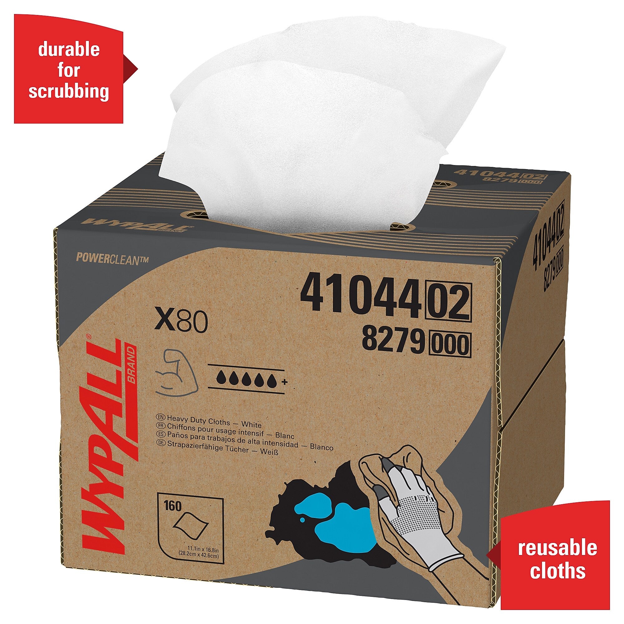 WypAll PowerClean X80 Cloths, 11.1