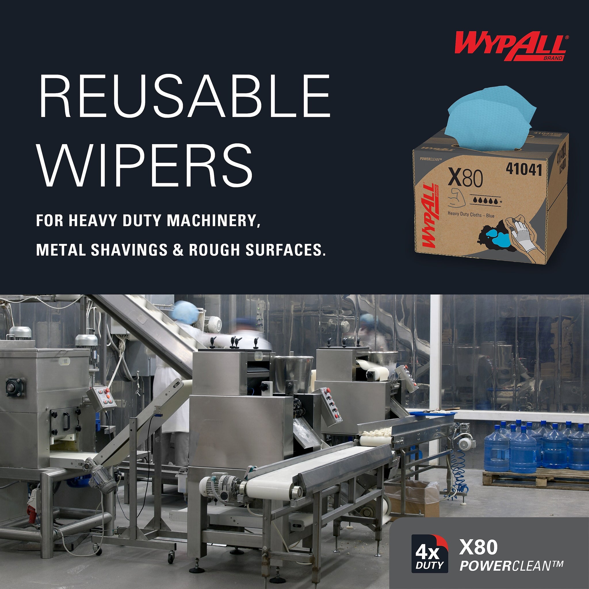 WypAll PowerClean X80 Fabric Cleaning Wipers, 16.8