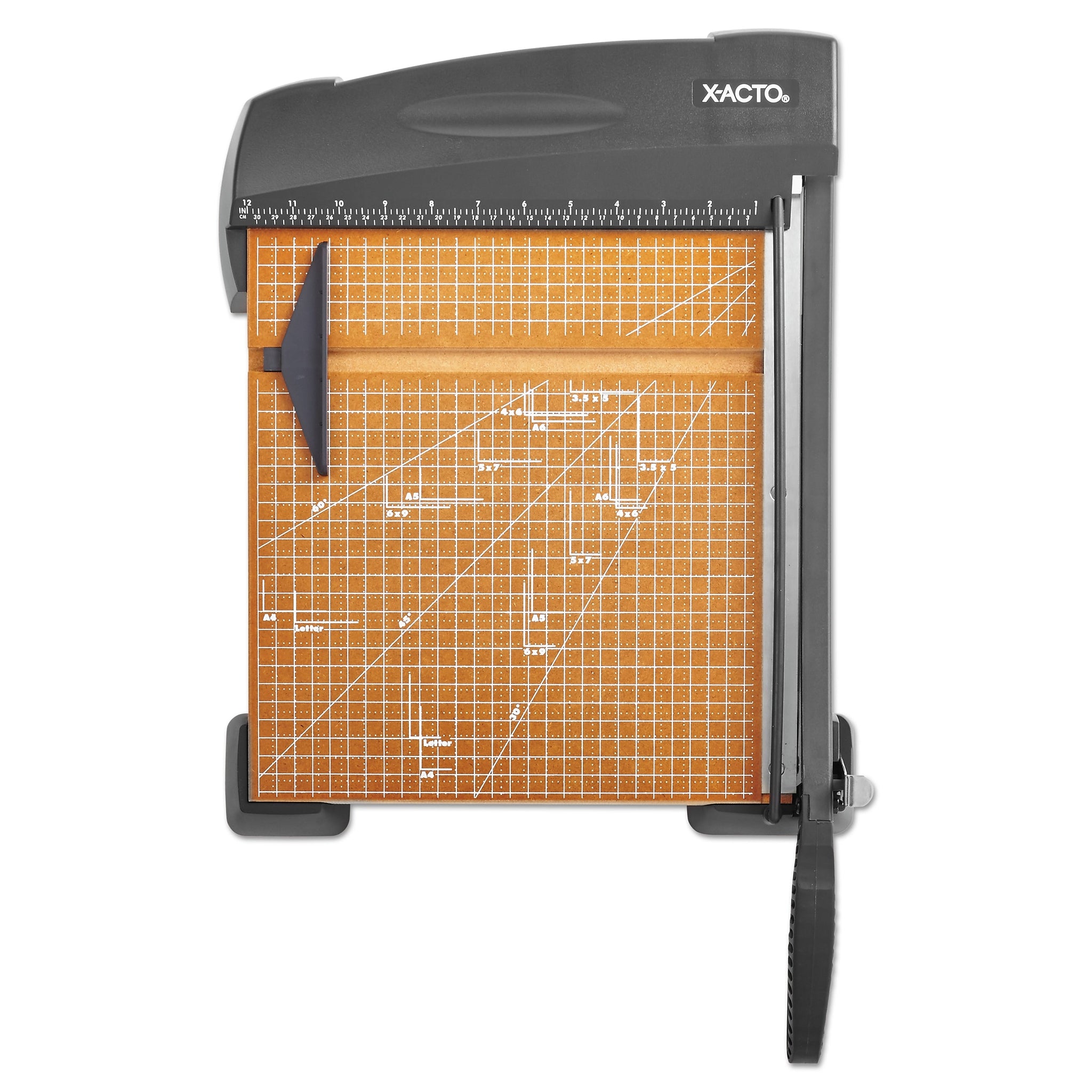 X-ACTO Heavy-Duty Wood Base Guillotine Trimmer, 12 Sheets, 12