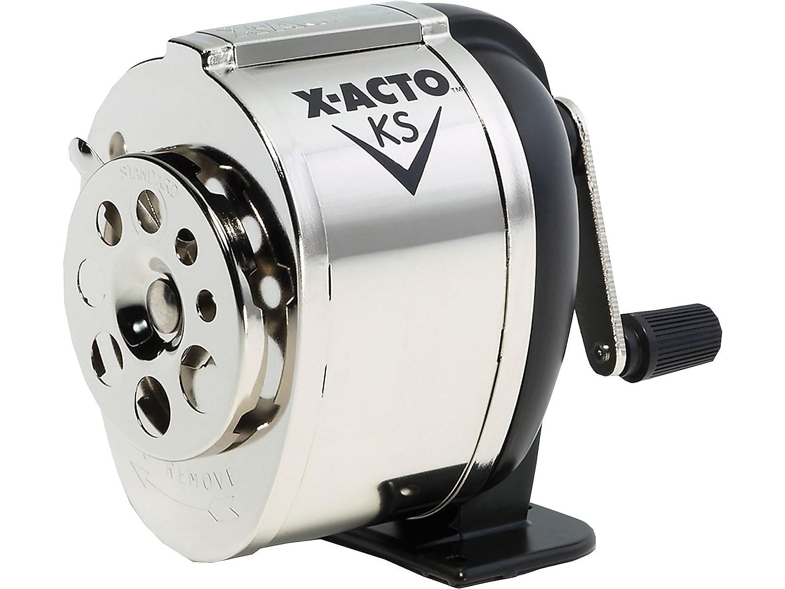 X-ACTO KS Manual Pencil Sharpener, Black/Silver