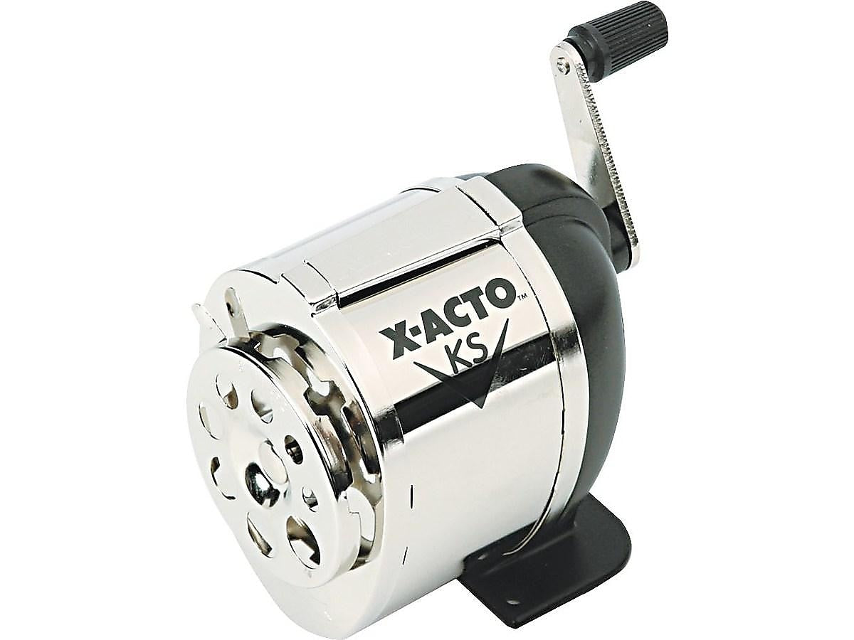 X-ACTO KS Manual Pencil Sharpener, Black/Silver