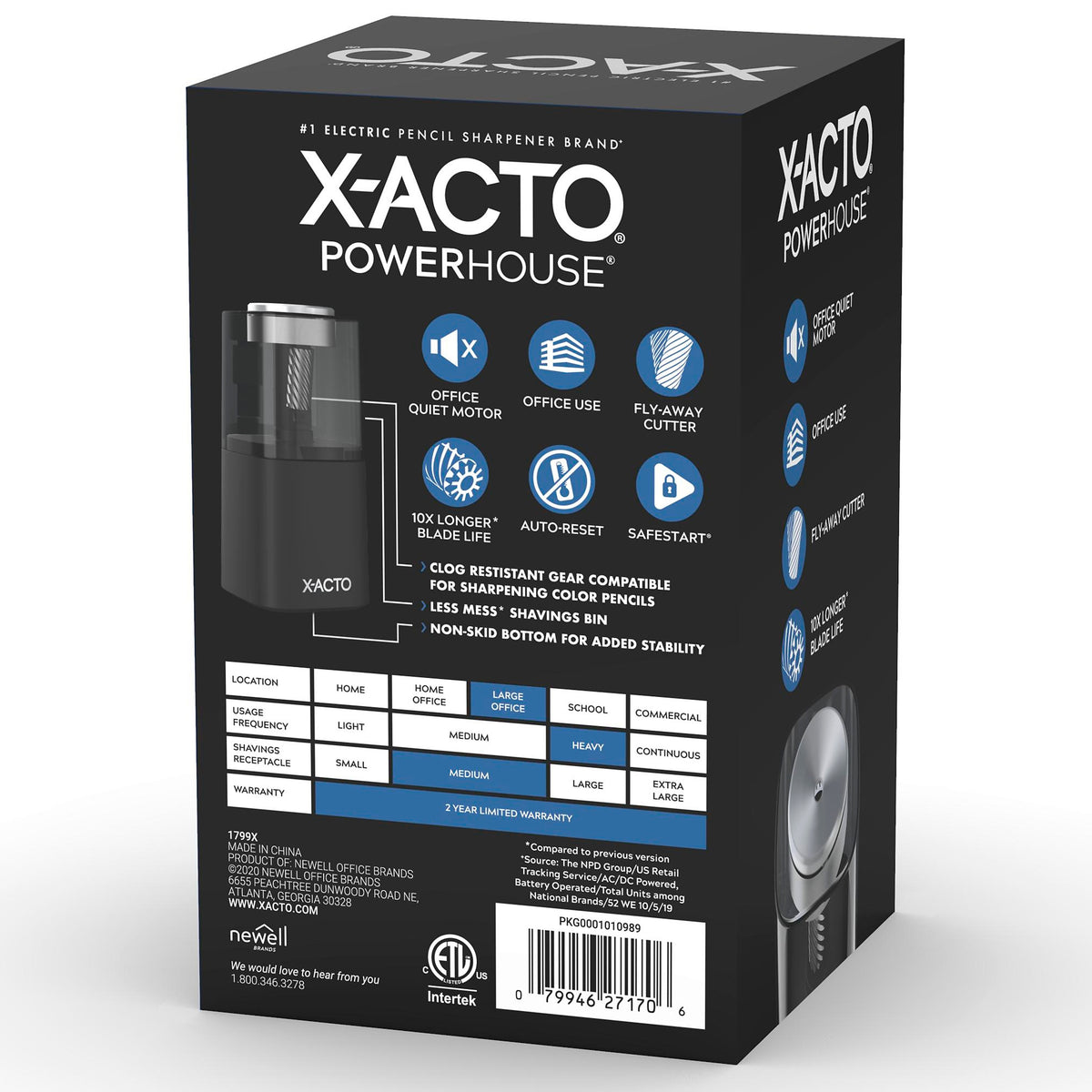 X-ACTO Powerhouse Electric Pencil Sharpener, Black