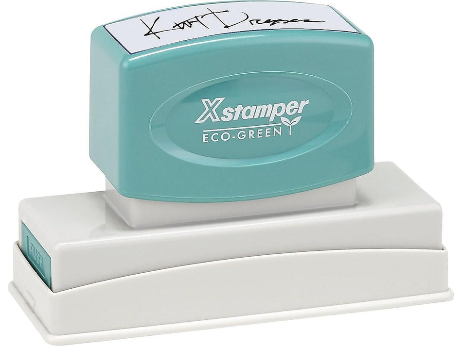 Xstamper 3.31"W Custom Pre-Inked Stamp, Assorted Ink, Each