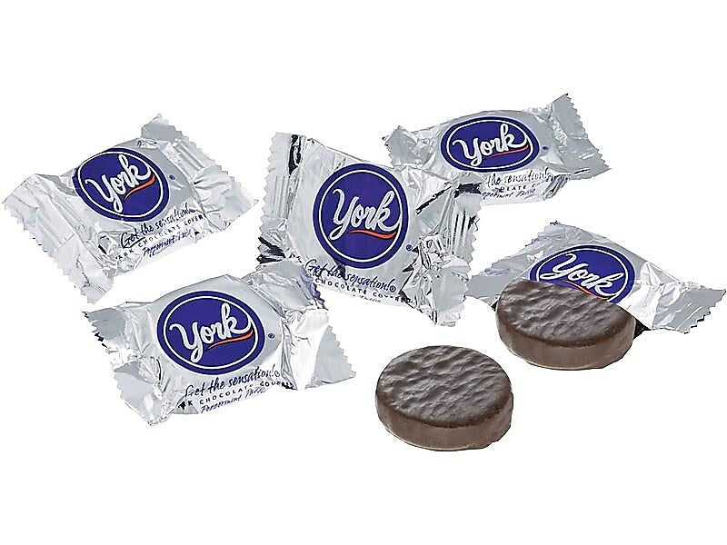 York Peppermint Patties Peppermint Dark Chocolate Candy Bar, 84 oz., 175/Box