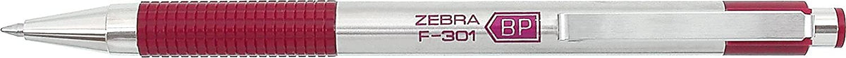 Zebra F-301 Retractable Ballpoint Pen, Fine Point, 0.7mm, Assorted Ink, 4 Pack