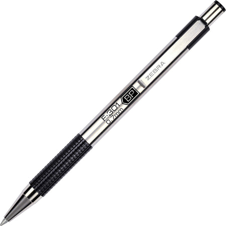 Zebra F-301 Retractable Ballpoint Pen, Fine Point, 0.7mm, Black Ink, Dozen