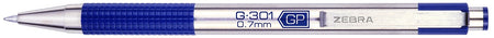 Zebra G-301 Retractable Gel Pen, Medium Point, 0.7mm, Blue Ink, 2 Pack