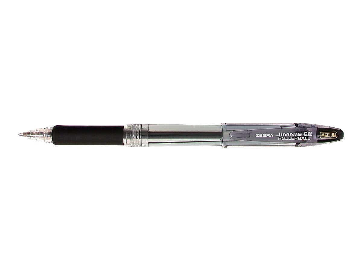 Zebra Jimnie Gel Pen, Medium Point, 0.7mm, Black Ink, Dozen