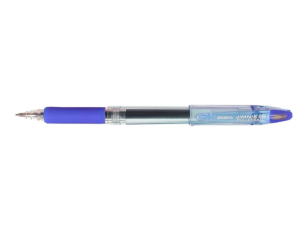 Zebra Jimnie Gel Pen, Medium Point, 0.7mm, Blue Ink, Dozen