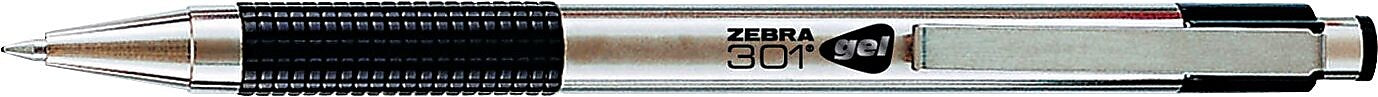 Zebra Retractable Gel Pen, Medium Point, 0.7mm, Black Ink