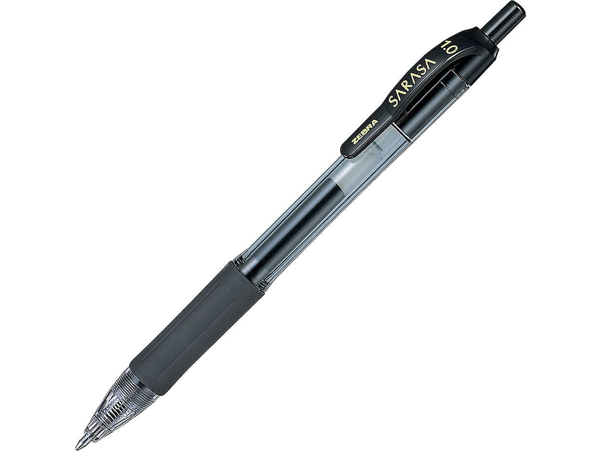 Zebra Sarasa Dry X20 Retractable Gel Pen, Bold Point, 1.0mm, Black Ink, Dozen