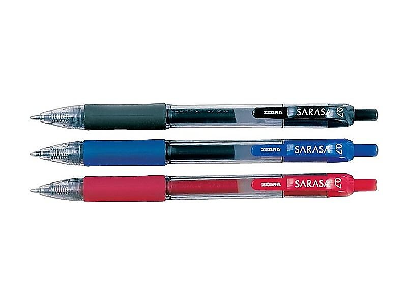 Zebra Sarasa Dry X20 Retractable Gel Pen, Medium Point, 0.7mm, Assorted Ink, 24 Pack