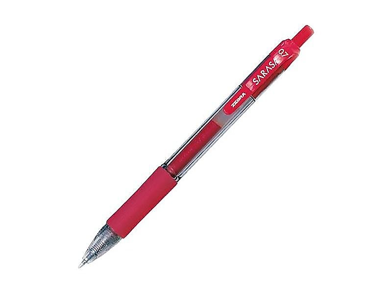 Zebra Sarasa Dry X20 Retractable Gel Pen, Medium Point, 0.7mm, Red Ink, Dozen