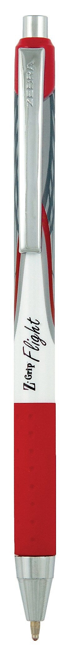 Zebra Z-Grip Flight Retractable Ballpoint Pen, Bold Point, 1.2mm, Red Ink, Dozen