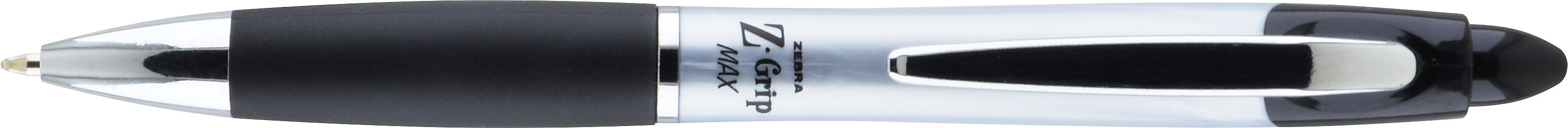 Zebra Z-Grip Max Retractable Ballpoint Pen, Medium Point, 1.0mm, Black Ink, Dozen