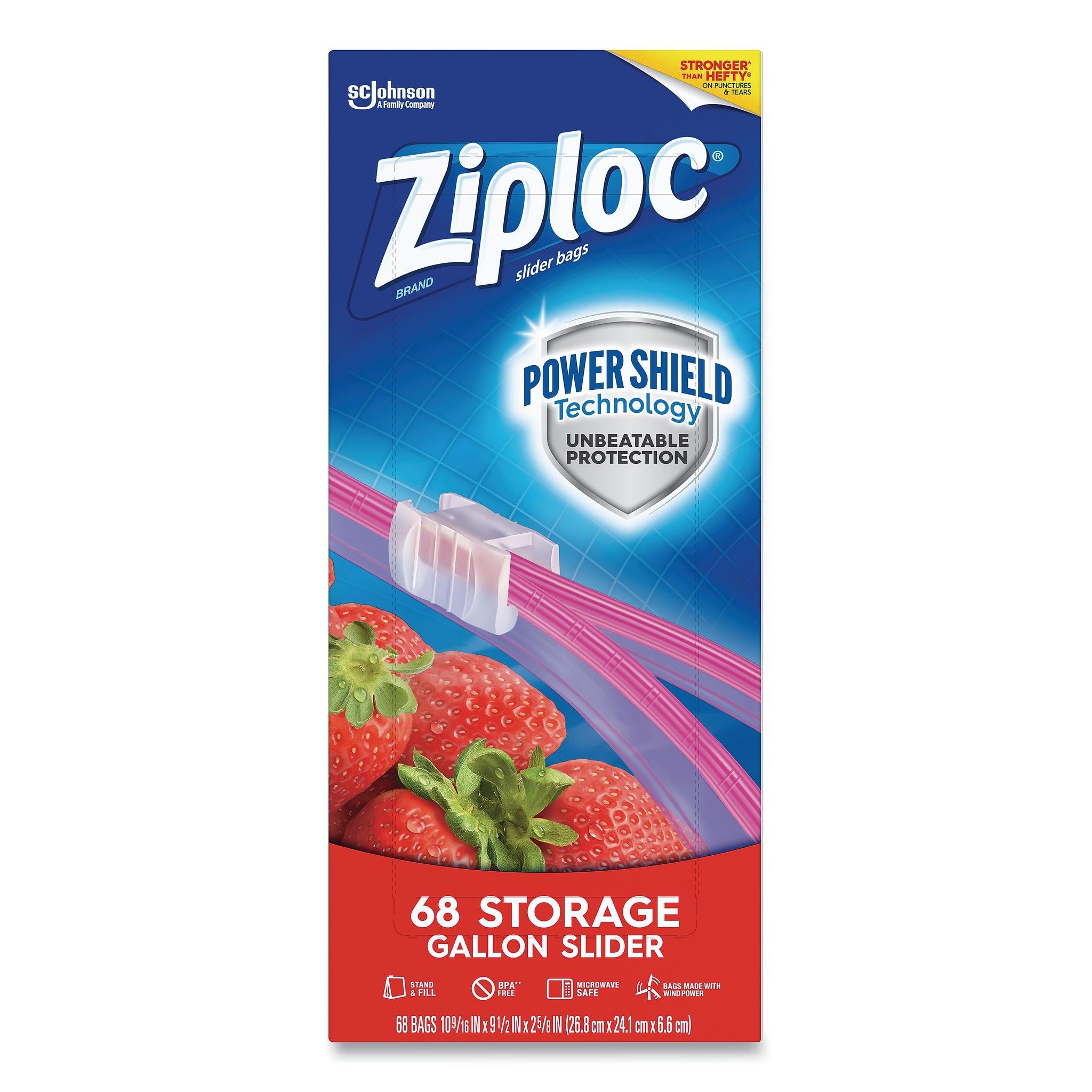 Ziploc Slider Storage Bags, 1 gal, 9.5