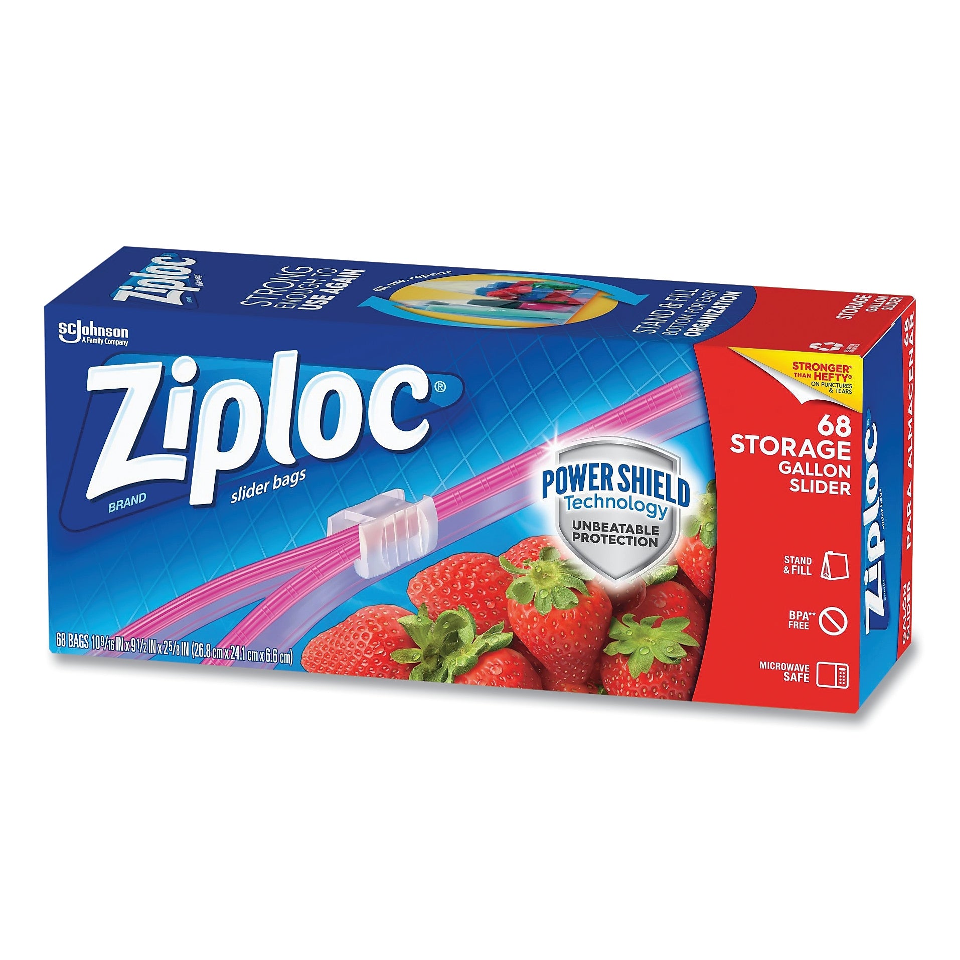 Ziploc Slider Storage Bags, 1 gal, 9.5