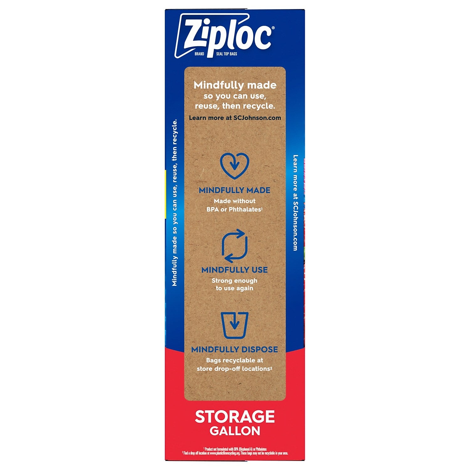 Ziploc Storage Bags, 1 Gal., 75/Box