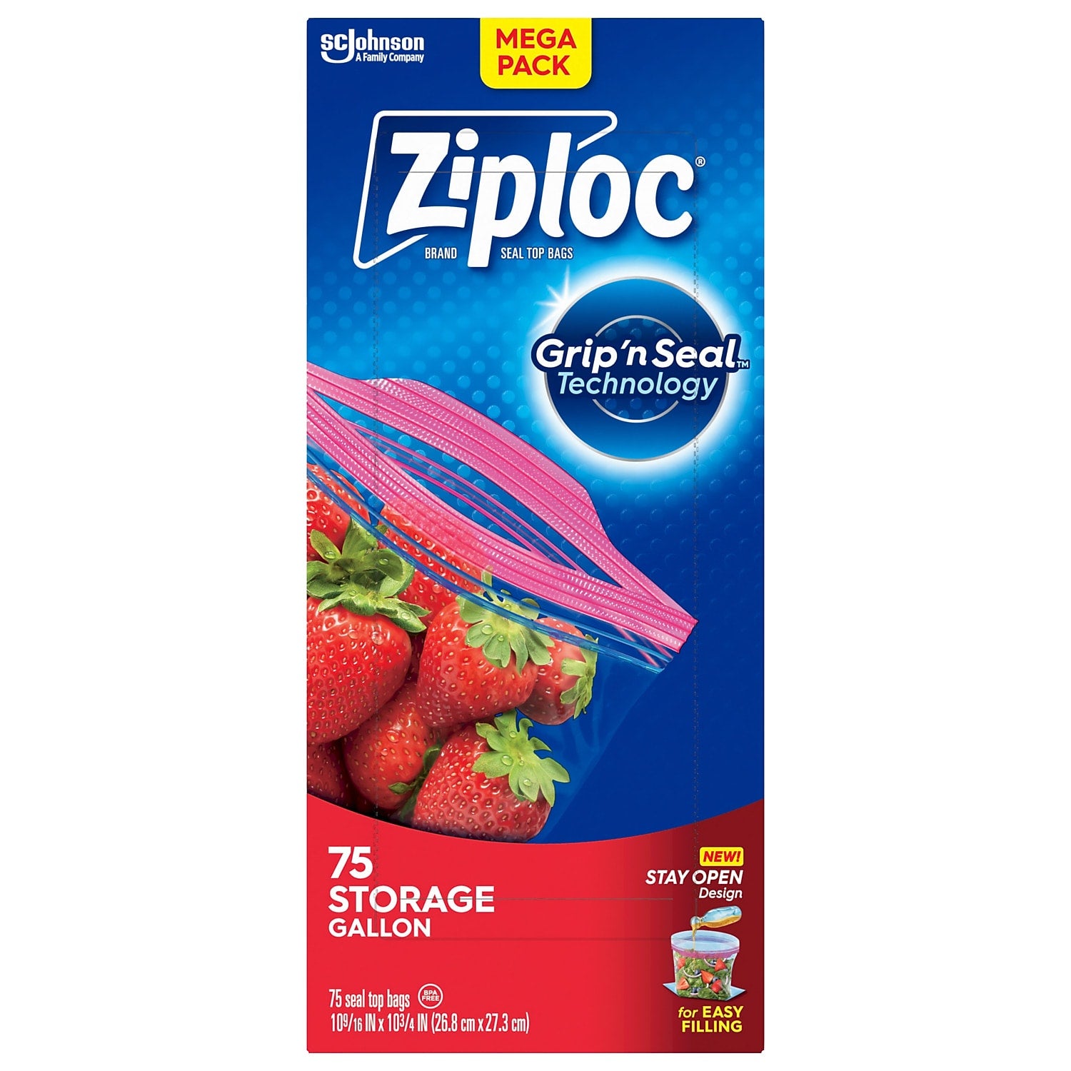 Ziploc Storage Bags, 1 Gal., 75/Box