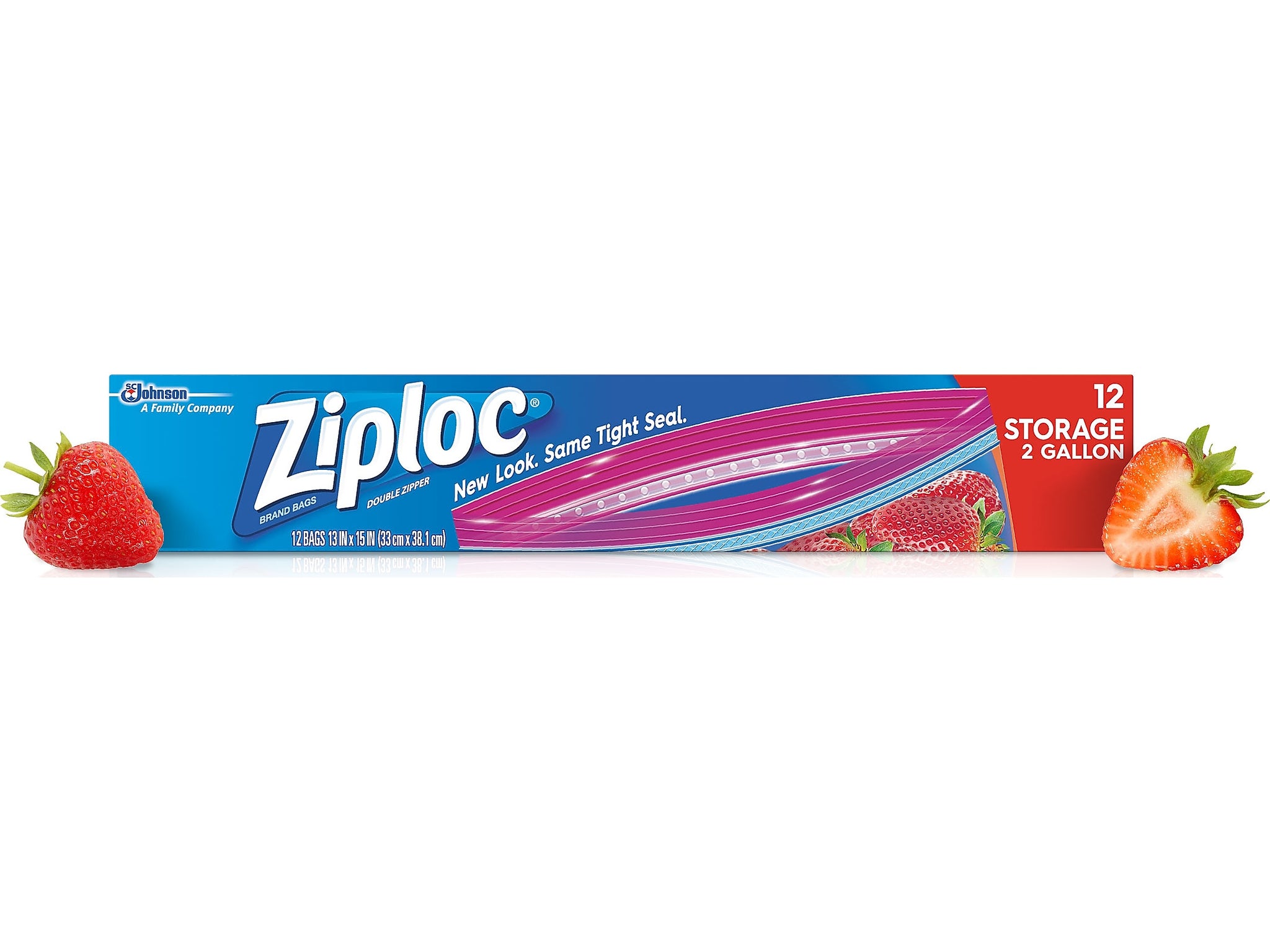 Ziploc Storage Bags, 2 Gal., 12/Carton