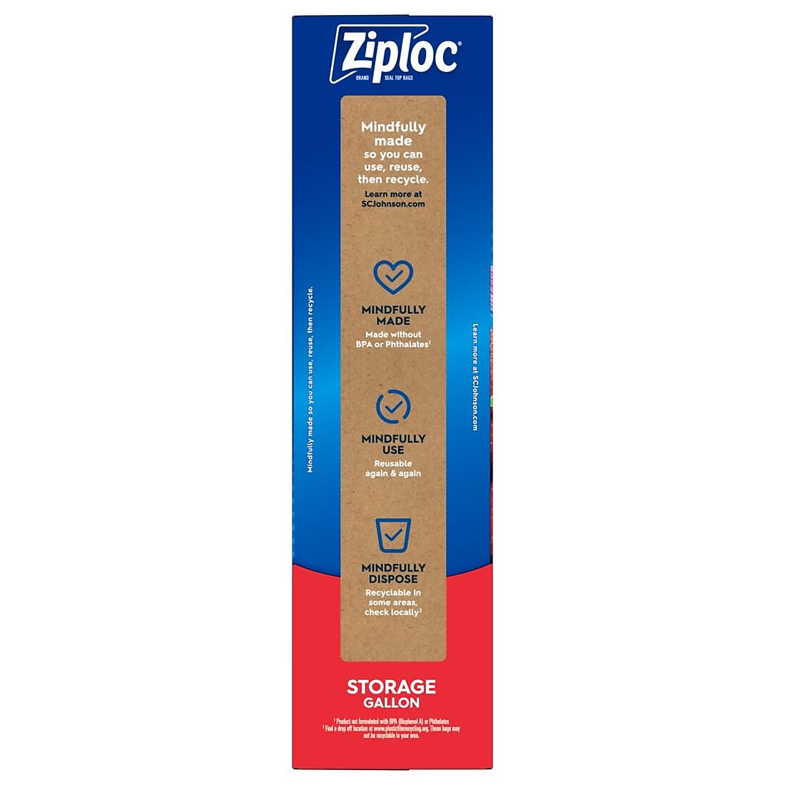 Ziploc Storage Bags, Gallon, 38/Box